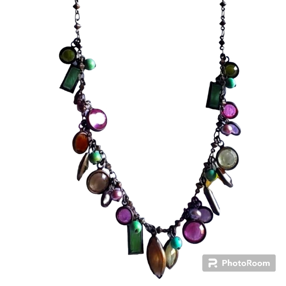Vintage Liz Paiacios of San Francisco Multi-colored Swarovski Crystal Necklace - Picture 4 of 7